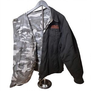 Harley Davidson Men’s 2XL Reversible Jacket  Camouflage  Black 2-in-1